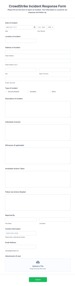 CrowdStrike Incident Response Form Template