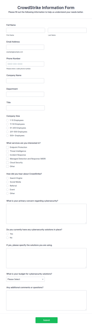 CrowdStrike Information Form Template