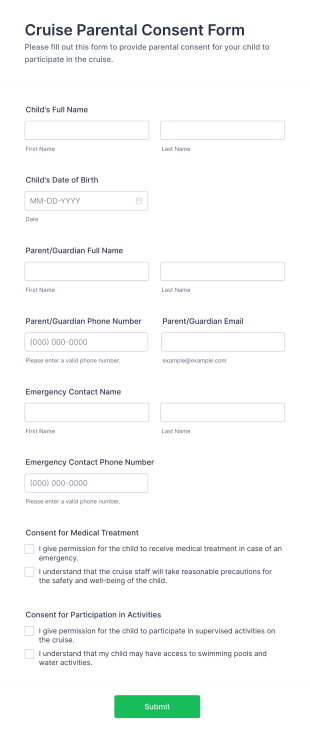 Cruise Parental Consent Form Template