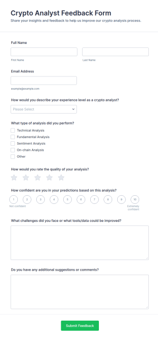 Crypto Analyst Feedback Form Template