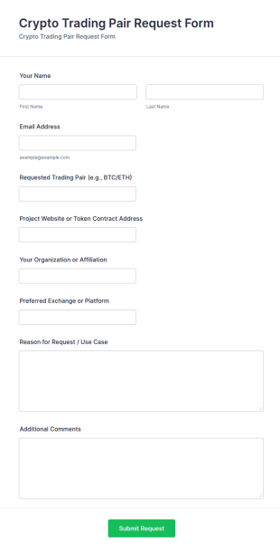 Crypto Trading Pair Request Form Template