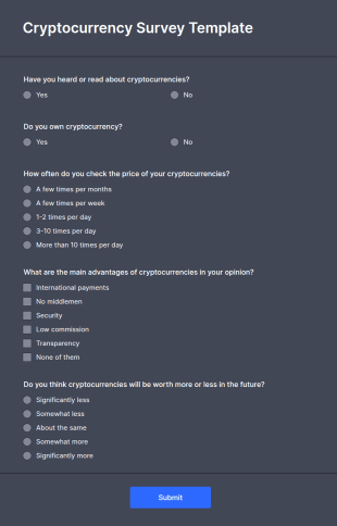Cryptocurrency Survey Template