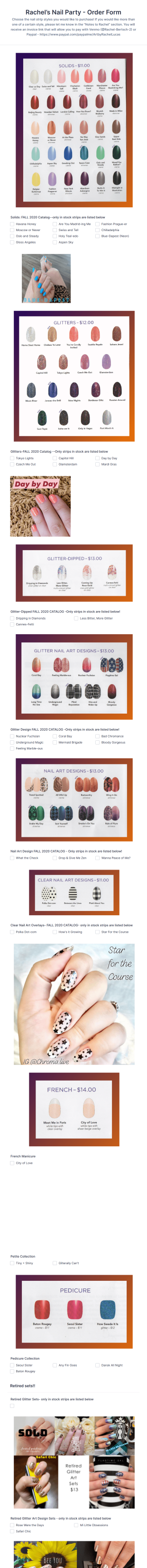 Nail Varnish Order Form Template