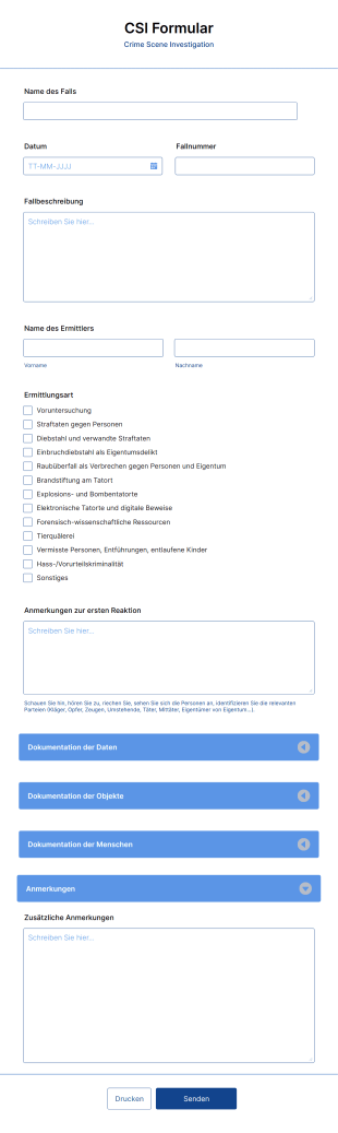 CSI Formular Form Template