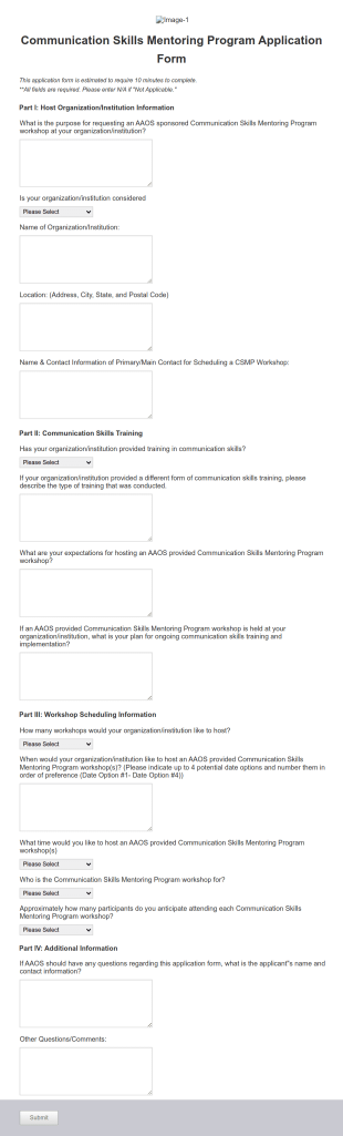 Mentoring Program Application Form Template