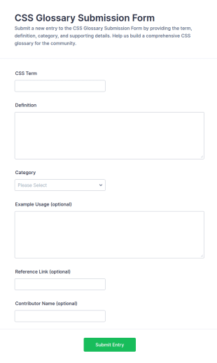 CSS Glossary Submission Form Template