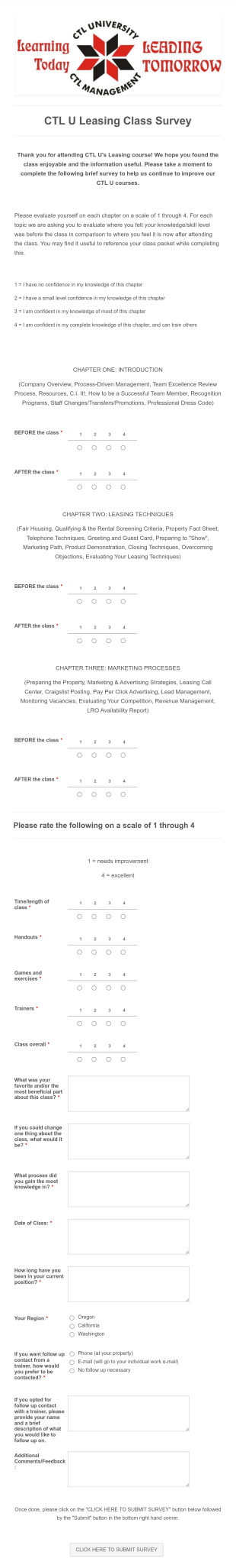Ctl U Leasing Survey Form Template