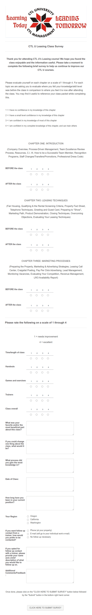 Ctl U Leasing Survey Form Template