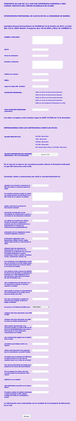 Cuestionario De Datos Profesionales