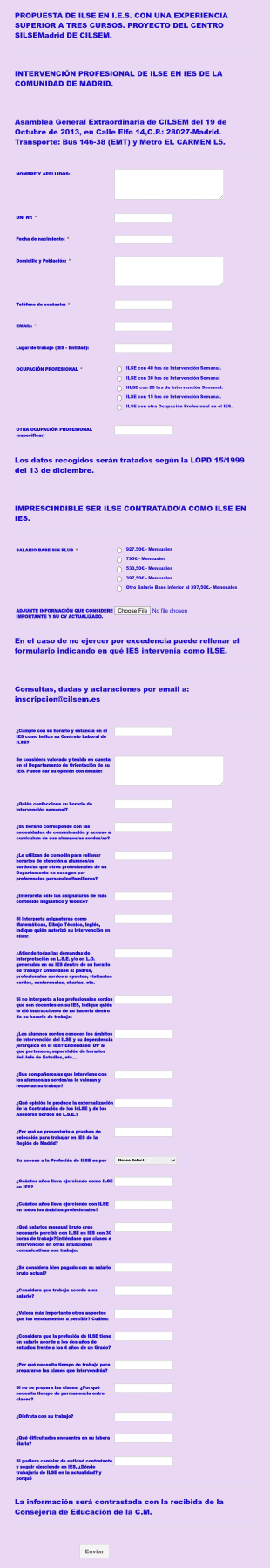 Cuestionario De Datos Profesionales