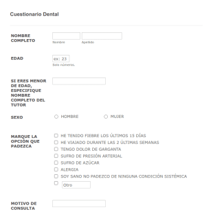 Cuestionario Dental
