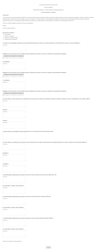 Cuestionario Facultad MSCHE
