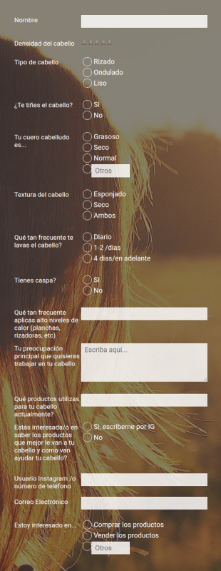 Cuestionario Para Clientes De Peluquerías