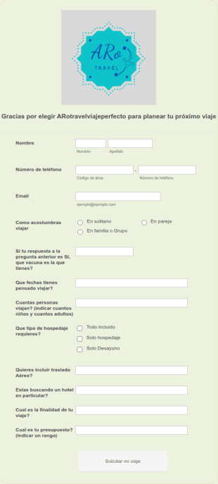 Cuestionario Para Solicitar Cotización