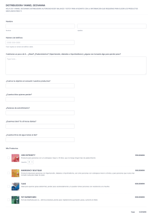 Cuestionario Personal 365Skinny/Bodybalance