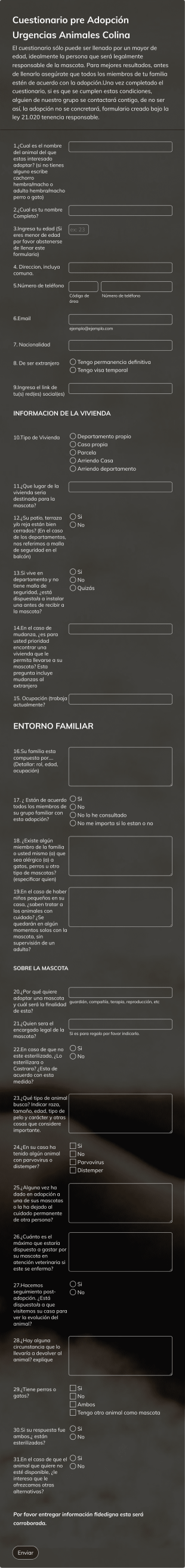 Cuestionario Pre Adopcion