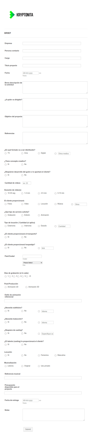 Cuestionario Producción De Video