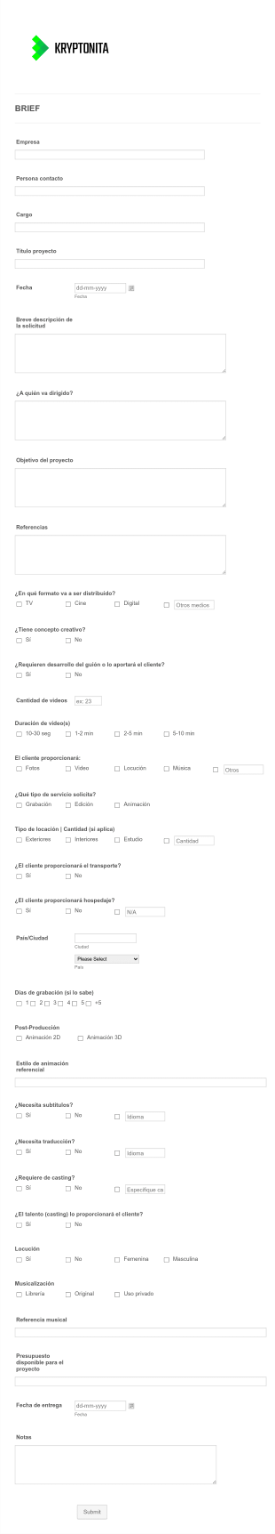 Cuestionario Producción De Video