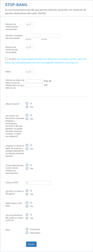 Cuestionario Sobre El Síndrome De Apnea Obstructiva Del Sueño Form Template