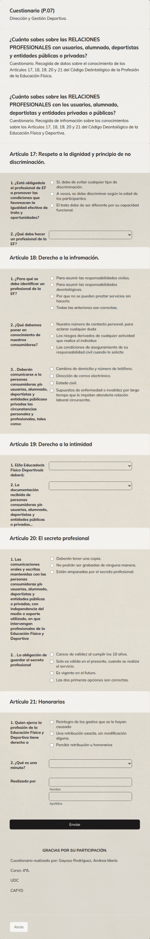 Cuestionario Sobre Las Relaciones Profesionales EF Cap.I (P.07)