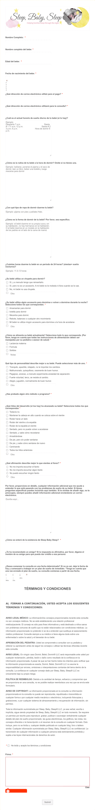 Cuestionario Form Template