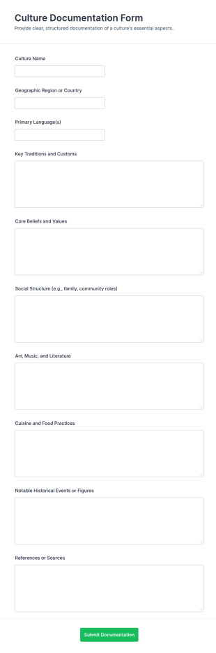 Culture Documentation Form Template
