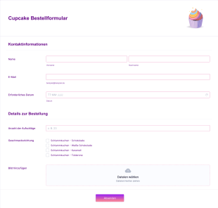 Cupcake Bestellformular Form Template