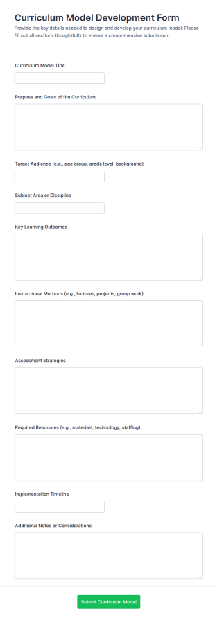 Curriculum Model Development Form Template