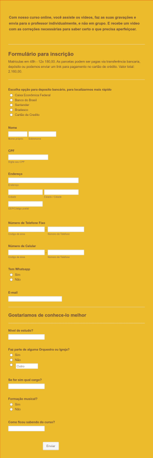 Curso Online Aperfeiçoamento Para Organistas