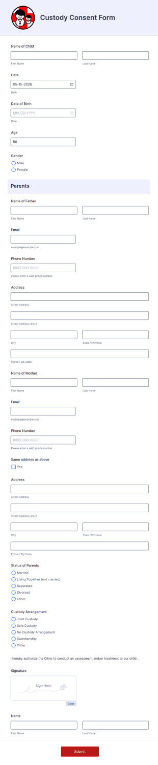 Custody Consent Form Template