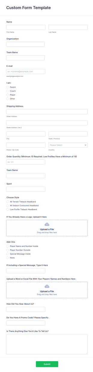 Custom Form Template