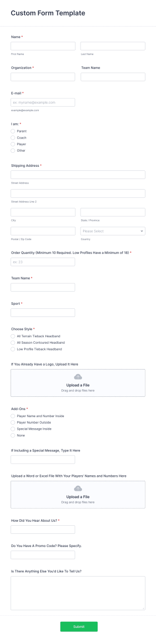Custom Form Template