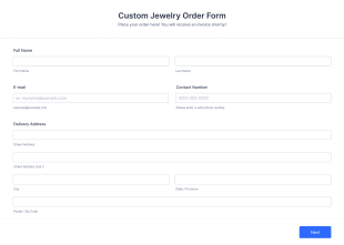 Custom Jewelry Order Form Template