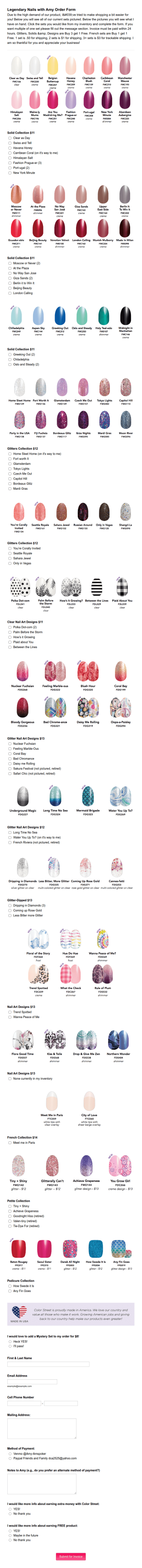 Custom Nail Order Form Template