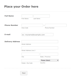 Custom Order Form Template