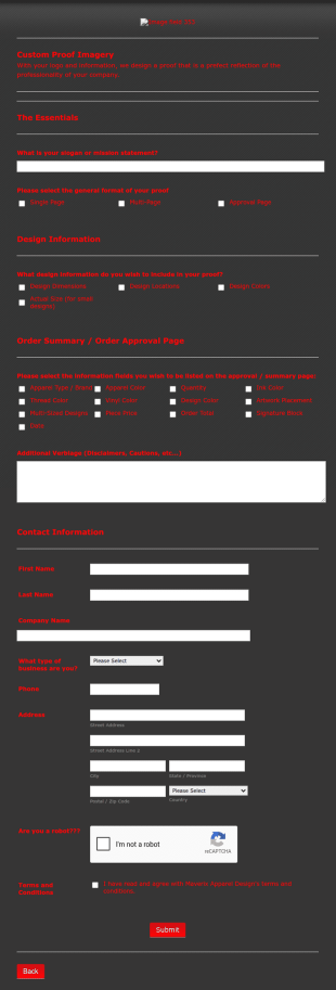 Custom Proof Design Template