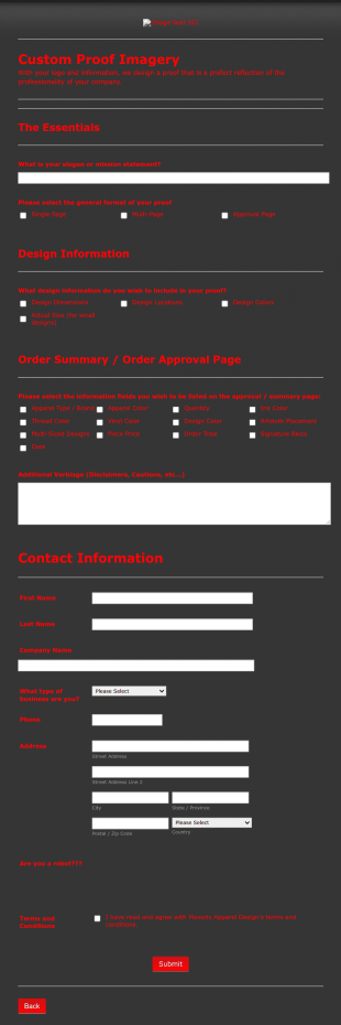 Custom Proof Design Template