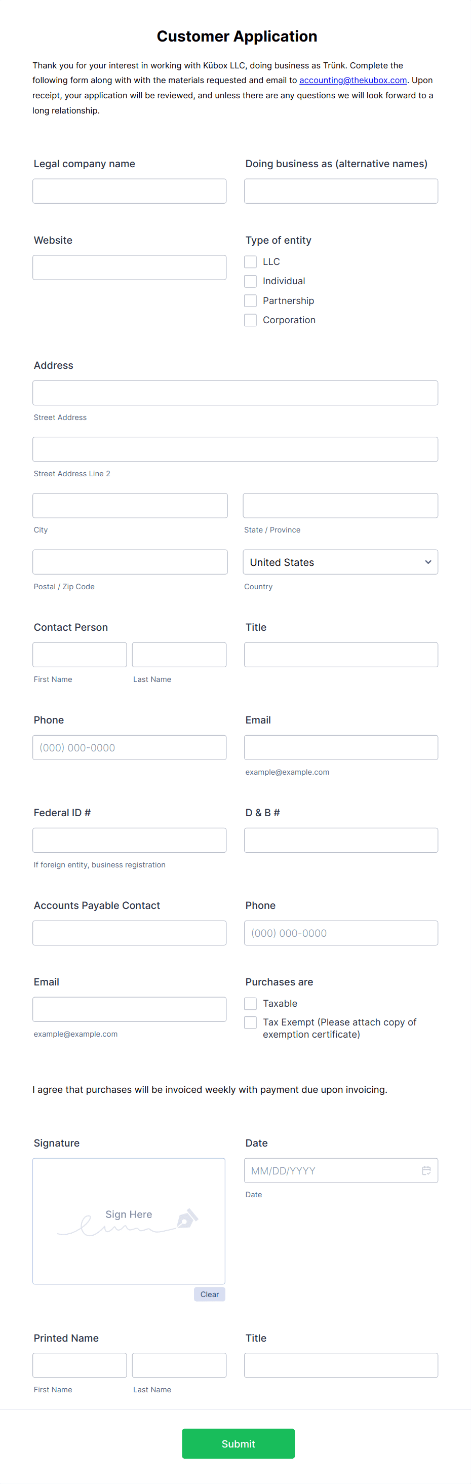 Customer Application Form Template | Jotform