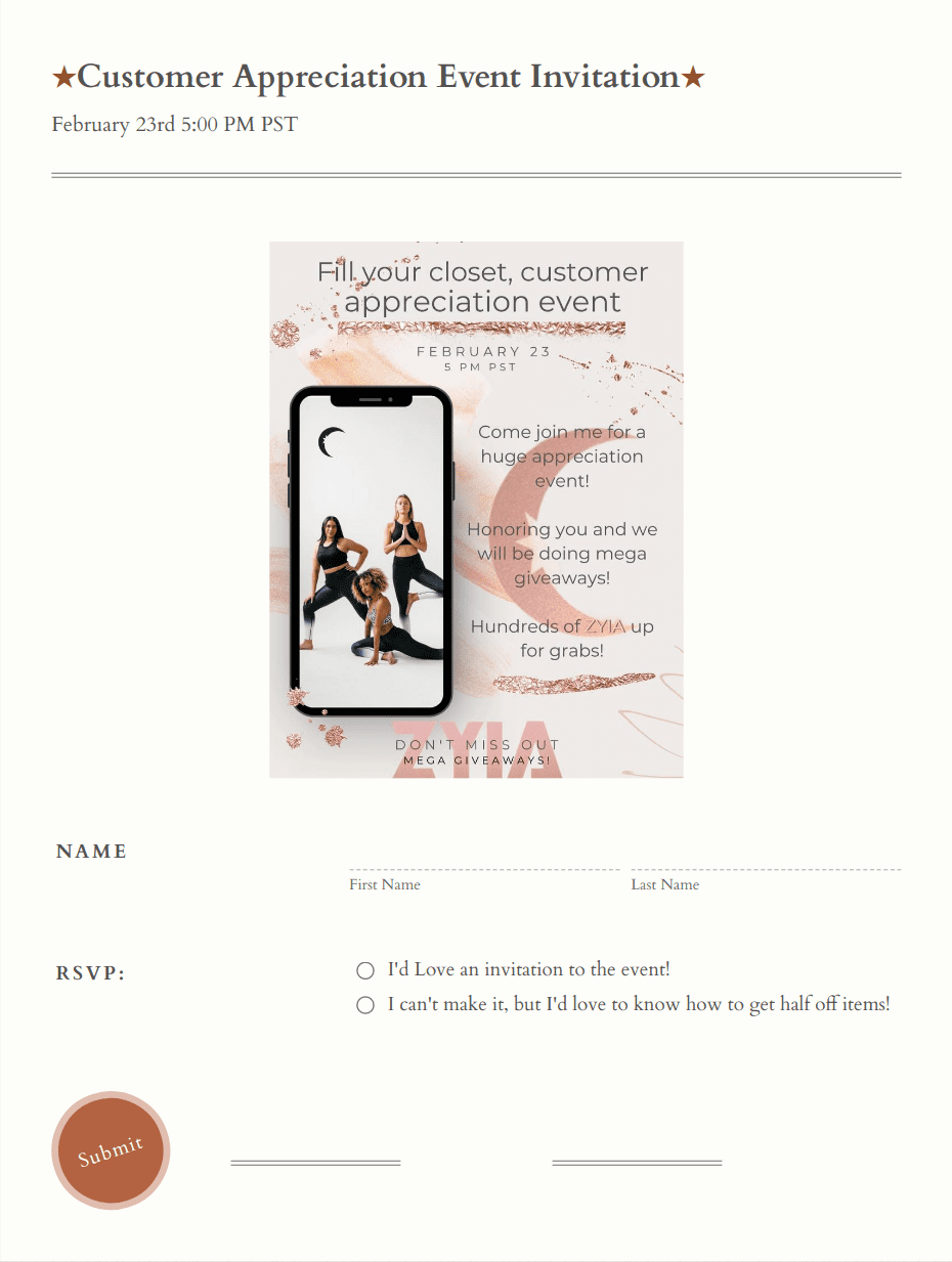 Customer Appreciation Event Invitation Form Template | Jotform