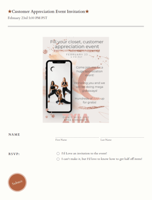 Customer Appreciation Event Invitation Form Template