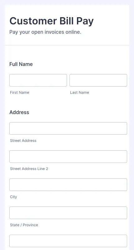 Customer Bill Pay Form Template | Jotform
