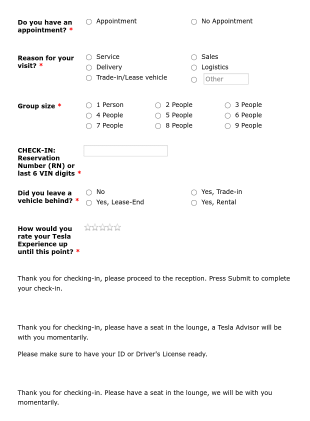 Customer Check In Form Template