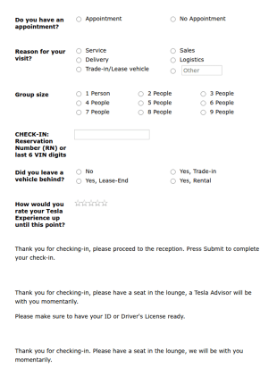 Customer Check In Form Template