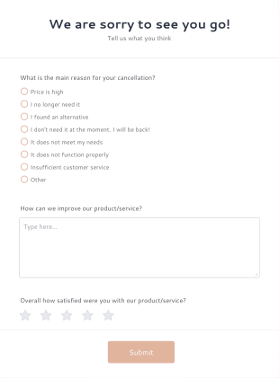 Customer Churn Survey Form Template