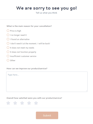 Customer Churn Survey Form Template