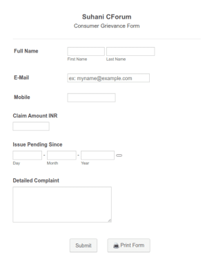 Customer Claim Form Template