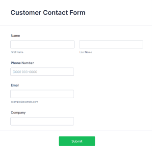 Customer Contact Form Template