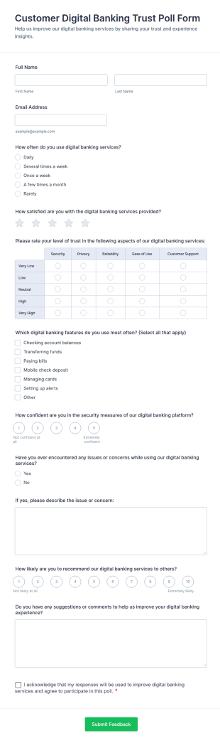 Customer Digital Banking Trust Poll Form Template