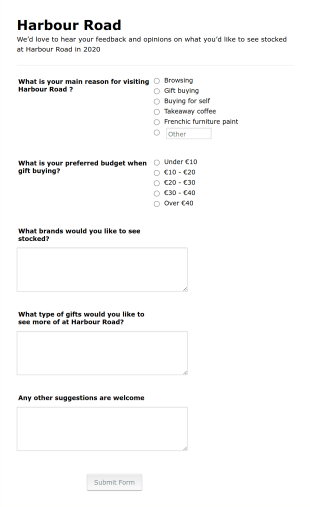 Customer Feedback Form Template