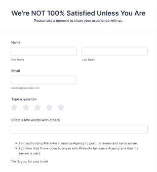 Customer Feedback PDF Form Template